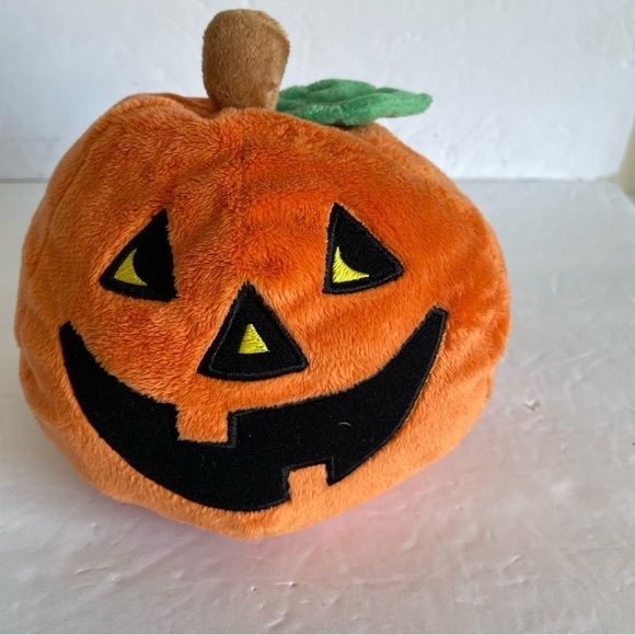 Ty Pluffies Gilbert the Pumpkin Beanie Plush Halloween 2010 Lovey colorful - Picture 1 of 12